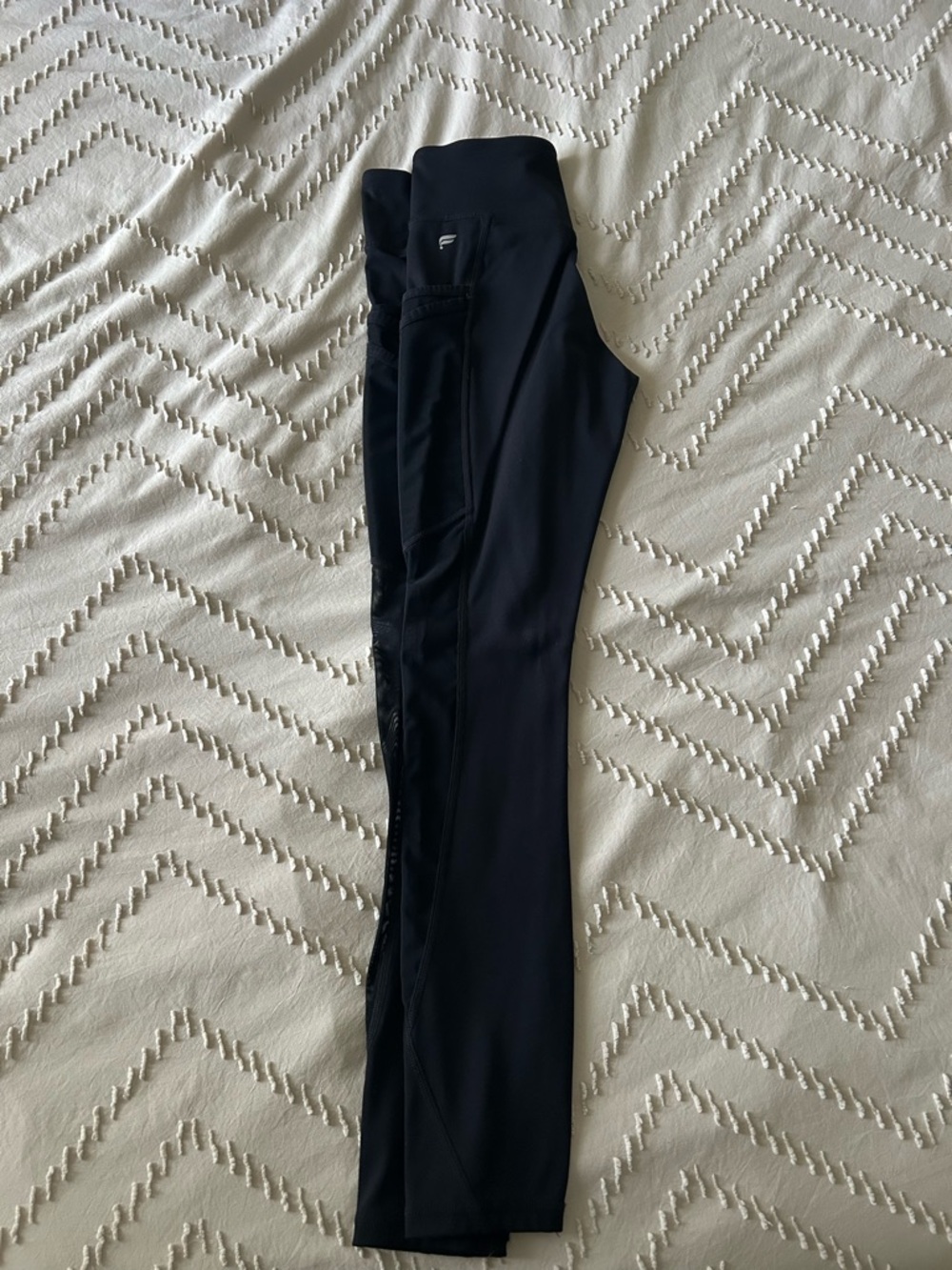 Fabletics Black Performance Leggings with Small Logo